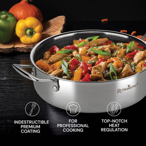Premium saute pan with lid Rosmarino HexaPro - 24 cm