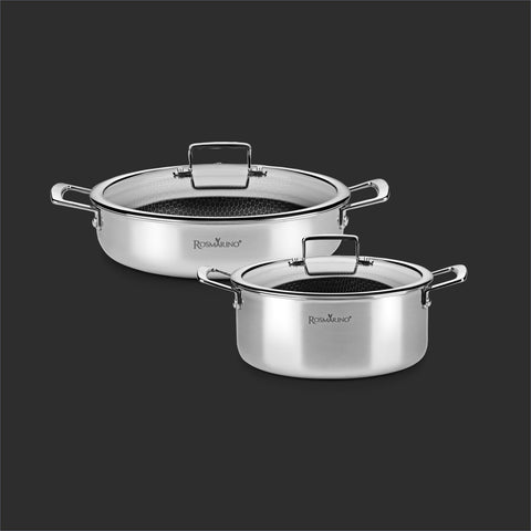 4-piece Rosmarino HexaPRO cookware set