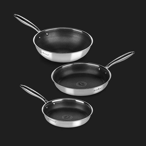 3-piece Rosmarino HexaPRO pan set