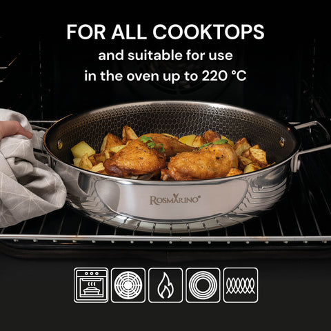 7-piece Rosmarino HexaPRO cookware set with lids